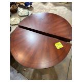 Set of half circle dark wood console tables