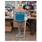 VTG Victorian style cast aluminum pedestal mailbox