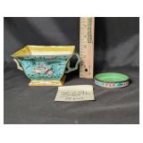 VTG Chinese brass bonsai planter & trinket tray