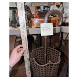 Vintage woven iron umbrella stand