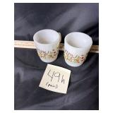 Pair of VTG Anchor Hocking  milk glass coffee mugs