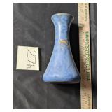 ATQ Brush McCoy blue vellum vase, early unmarked