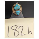 Sterling silver Navajo style turquoise ring