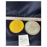 Pair of VTG Frankoma pottery trivets