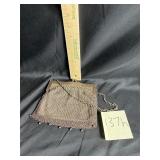 ATQ German silv. mesh chain handbag, beaded fringe