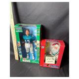 Vtg football figures Dan Marino, NFL Santa Claus