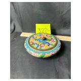 Vintage Chinese cloisonnï¿½ enamel trinket box