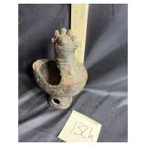 VTG Jpn cast iron koro rooster incense burner