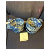 Lot of 6 Blue Pottery