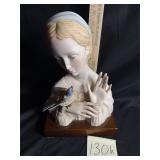 Vintage Cybis Porcelain Madonna with Bird bust