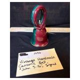 VTG Handmade Ceramic Bell John 3:16 Signed