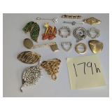 Vintage red slippers, music note, Monet, etc pins