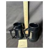 Pair of VTG frankoma pottery Stein cups