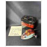 Vintage tin lthograph mouse toy, Atlas coin bank