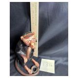 VTG Hubley cast iron monkey coin bank/doorstop