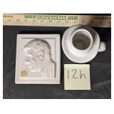 VTG Frankoma pottery mug & plaque