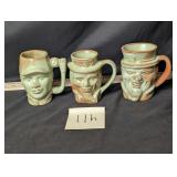 VTG Frankoma pottery mugs;Turquoise glaze