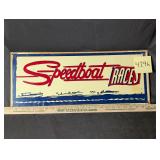 Vintage speed boat races metal sign