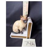 Vintage Lefton china Siamese cat bookend