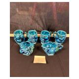 5 pc VTG 60's Inarco Blue Fruit Cups