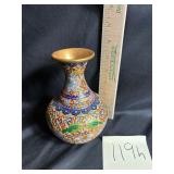 VTG Chinese champlevï¿½ cloisonnï¿½ enamel vase