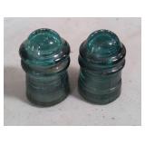 Pair of Vintage Hemingray Glass Wire Insulators
