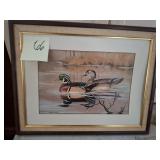 framed print titled 'Resting-Wood Ducks'