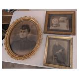 Antique photos in ornate gold frames