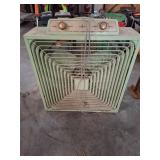 Vintage green metal box fan