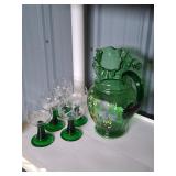 Vintage green glassware
