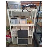 Plastic shelf with contents
