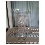 Vintage pressed and etched glass tableware