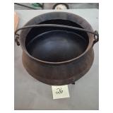 Antique cast-iron cauldron or gypsy bean pot