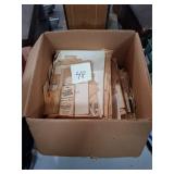 Box of vintage newspaper clippings
