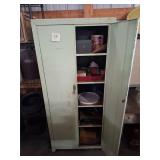 Vintage utility cabinet with contents