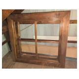 Large vintage wooden window frame