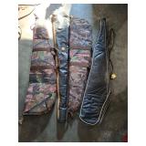 Collection of soft rifle shotgun carrying cases