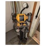 Central Machinery bench grinder w/ stand & light