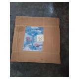 Blue pedestal bird bath fountain