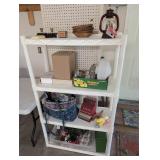 Plastic utility shelf with contents