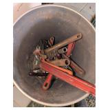 Bucket of tools, wrenches, etc