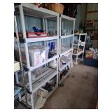 8 plastic utility shelves