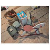 Vintage toys, rocking horse, Lincoln logs Upstairs