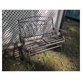 Outdoor metal patio glider