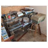 Metal utility shelf with contents