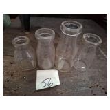 Antique clear glass milk/cream bottles