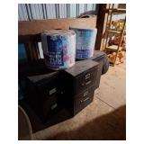 3 filing cabinets and two rolls of installation