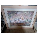 Framed piece appears to be a vintage art