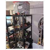 Plastic utility shelf with contents, tools, lights