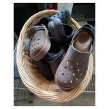 Basket of men's crocs